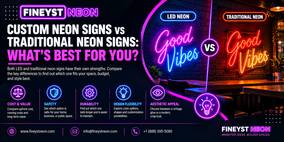Custom Neon Signs vs Traditional Neon Signs: What's Best for You?