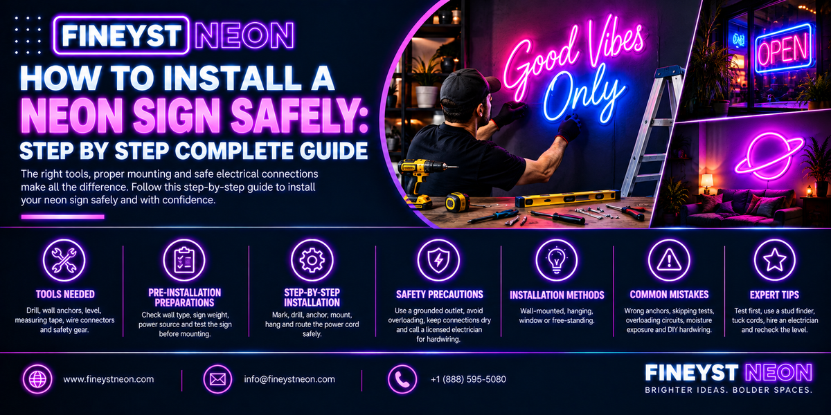 How to Install a Neon Sign Safely: Step by Step Complete Guide