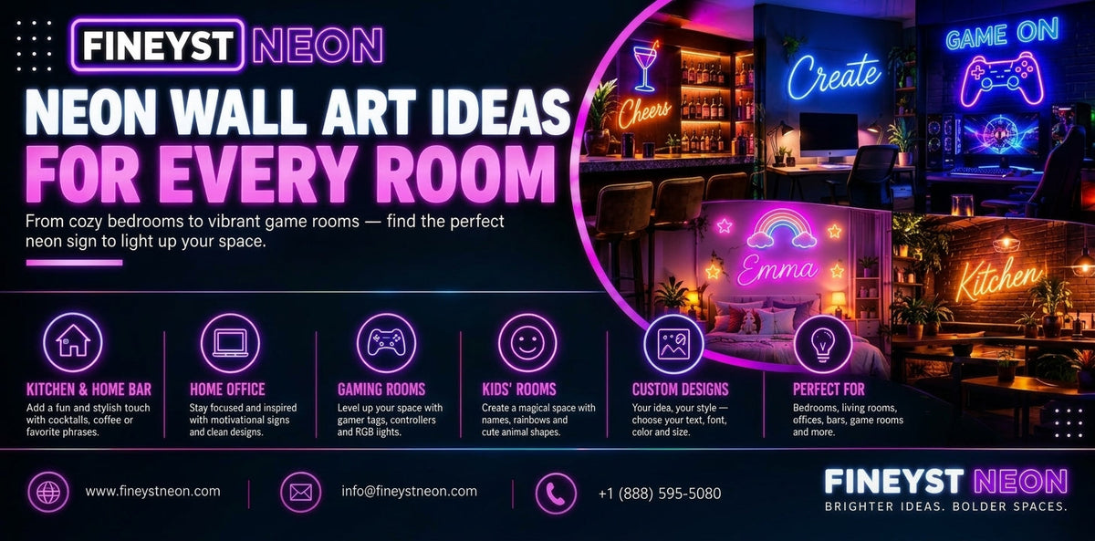 Neon Wall Art Ideas for Every Room