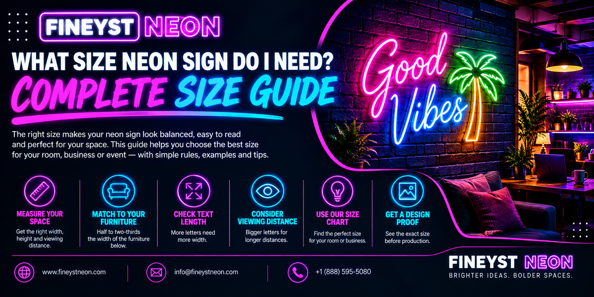 What Size Neon Sign Do I Need? Complete Size Guide