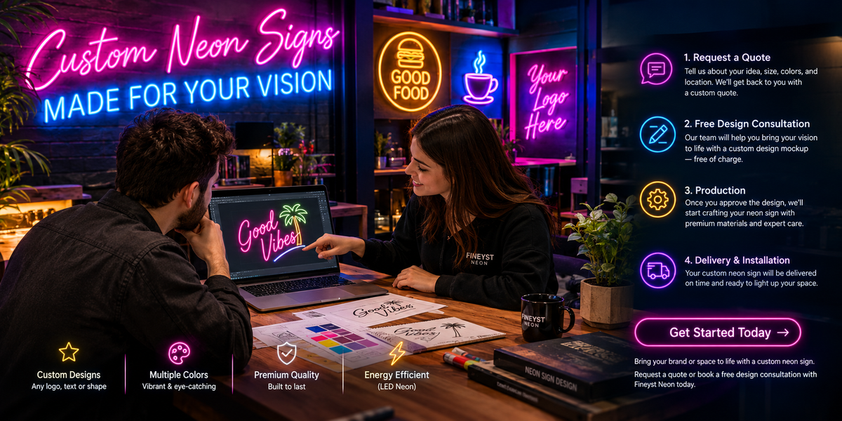 Custom neon sign design and consultation