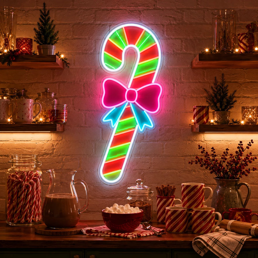 Candy Cane Neon Sign